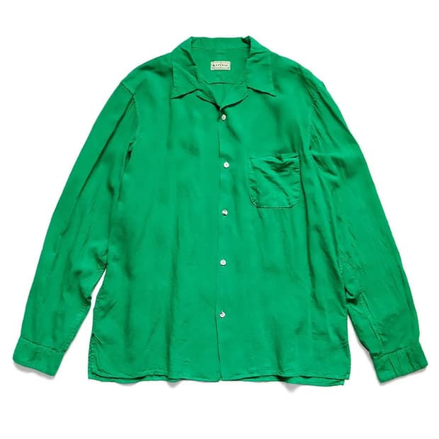 캐피탈 소프트 린넨 리넨 오픈칼라 셔츠