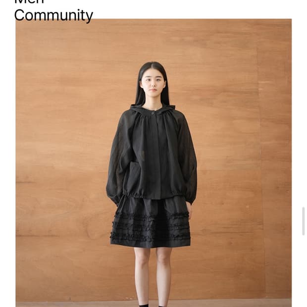 유노이아 organza hooded jacket