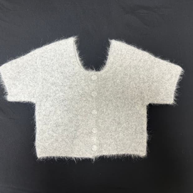 앙고라 반팔 니트가디건