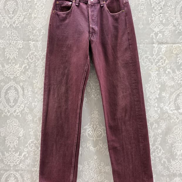 90s 리바이스 501 와인컬러진 (made in usa)