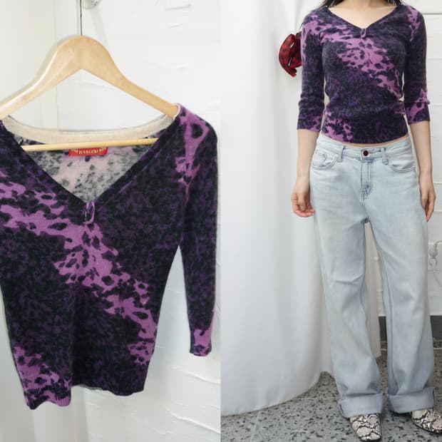 purple leopard knit 