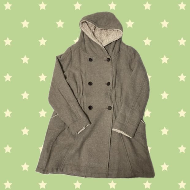 일본 빈티지 모리걸 사와코 갸루히메라떼 털 후드 코트