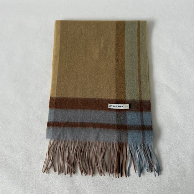 Pre owned 울 체크 머플러