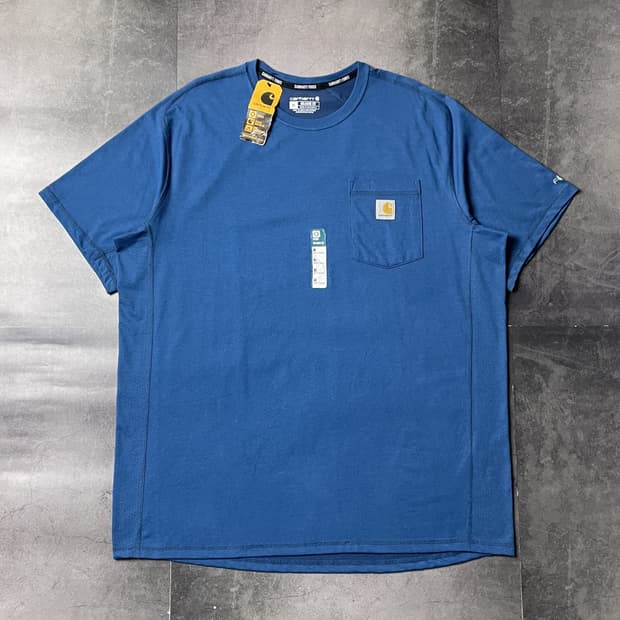 CARHARTT 데드스탁 칼하트 블루 포켓 반팔 티셔츠 A01079
