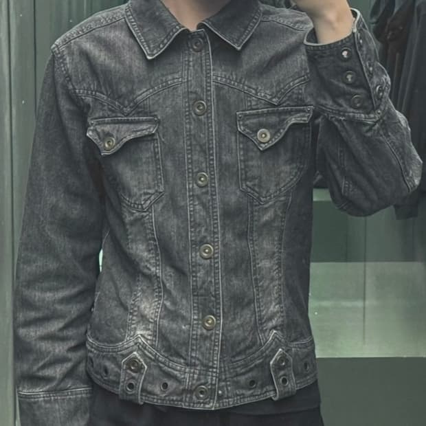 일본 빈티지 흑청자켓