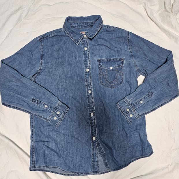 트루릴리젼 포켓 데님 워크 셔츠 L