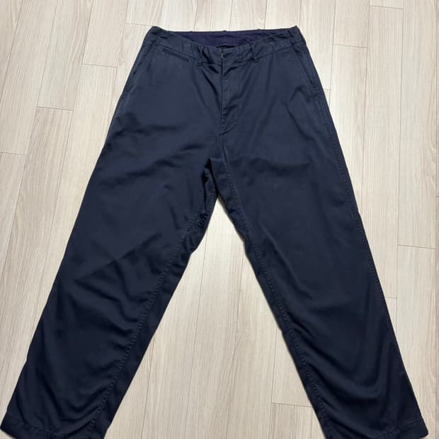 (34) 나나미카 와이드 치노 팬츠 네이비