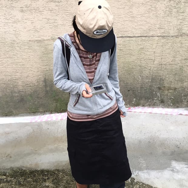 Hatual Navy pocket skirt