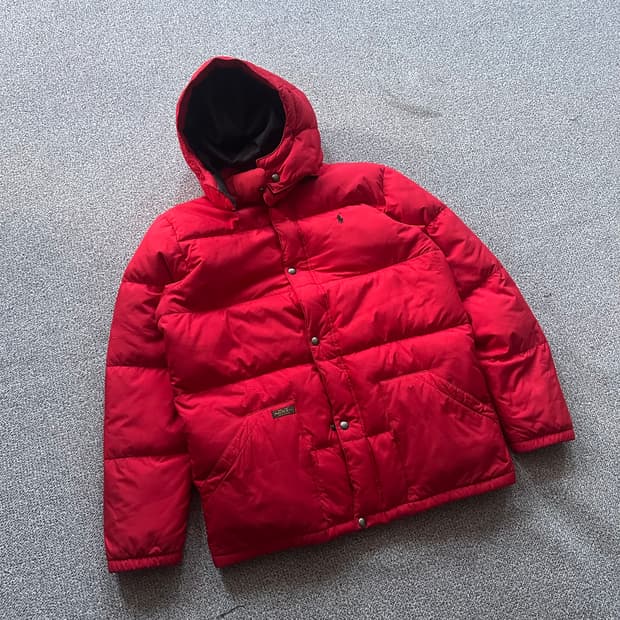 폴로 랄프로렌 레드 패딩 자켓