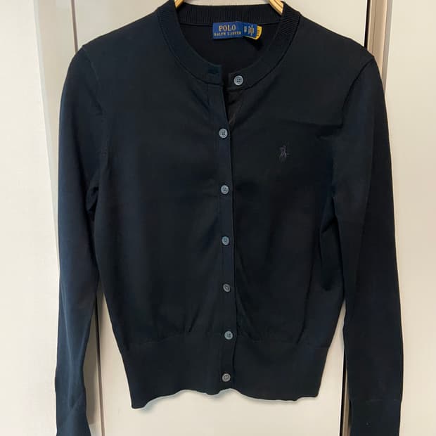 폴로 코튼 가디건 블랙 XS