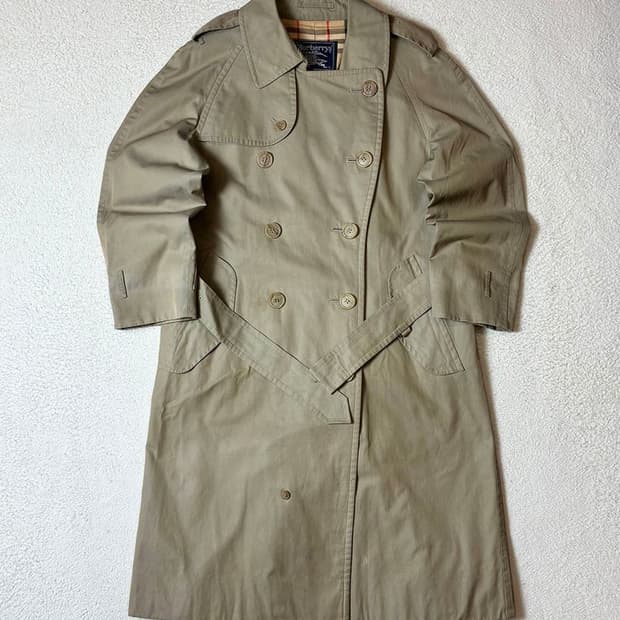 버버리 90's 싱글 견장 오버핏 트렌치 코트 PN7545