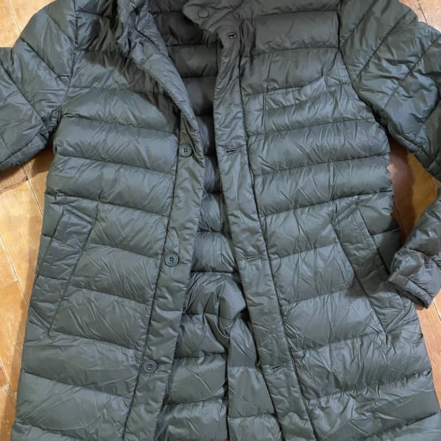 빈폴 중경량 다운 패딩 코트 카키 100