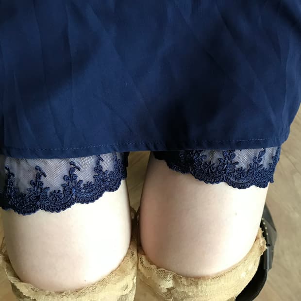 vintage navy lace pants
