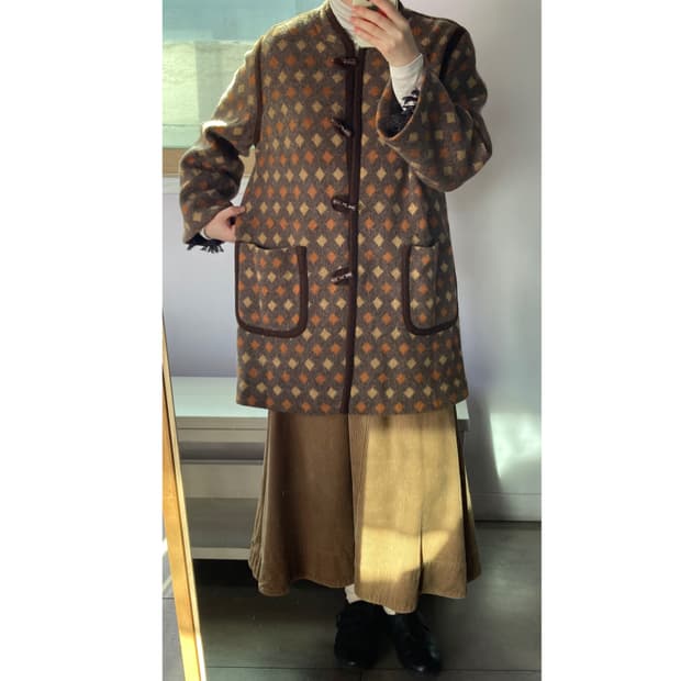 일본빈티지)니트 떡볶이 코트