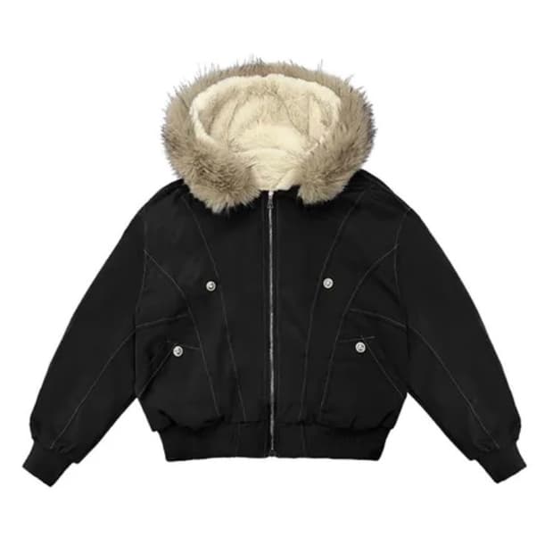 🖤남녀공용/안감퍼💚절개 크롭 라쿤퍼 숏패딩💚