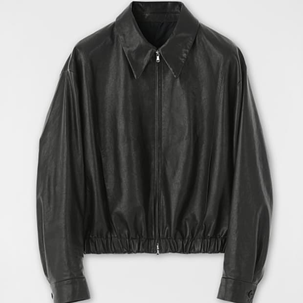 쿠어 램스킨 블루종 가죽자켓 L