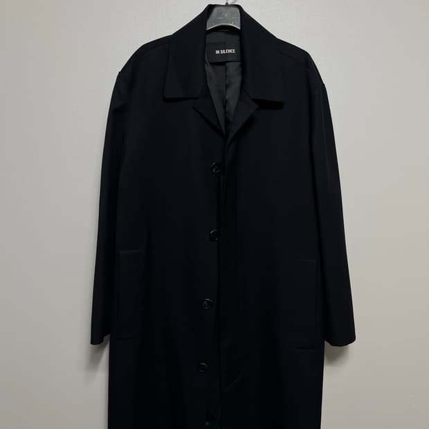 인사일런스 울 혼방 블랙 블레이저 코트 S