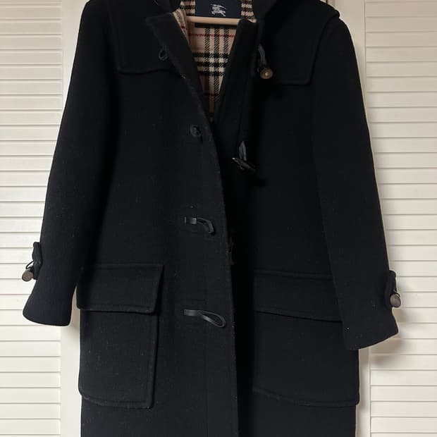 버버리 블랙 더플 코트 정품 M 여성 코트