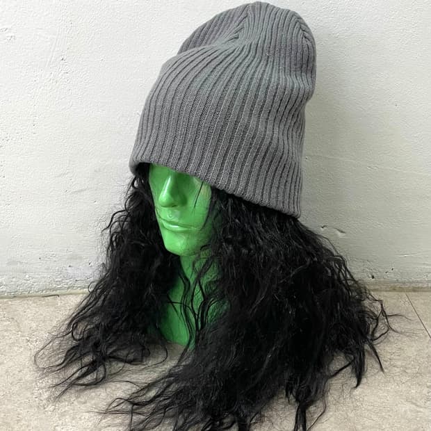 Grey Knit Big Beanie