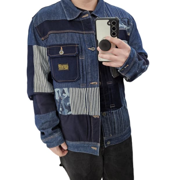 XL 에비수 패치워크 데님자켓