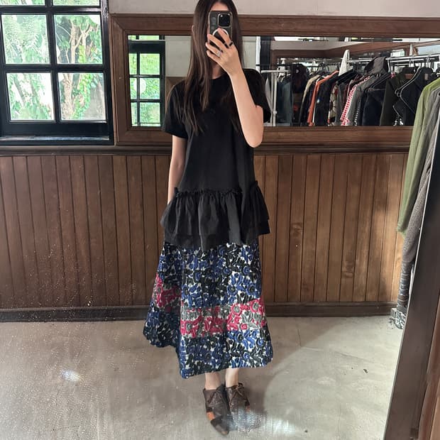 COMME DES GARCONS floral jacquard skirt
