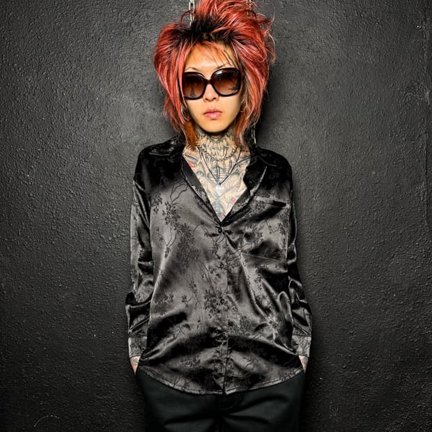 Black Floral Satin Shirt