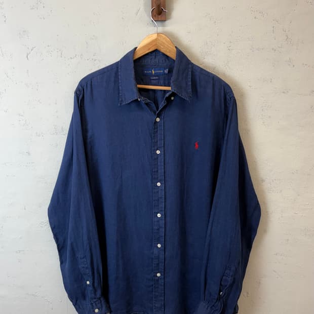 폴로랄프로렌 네이비 린넨 셔츠