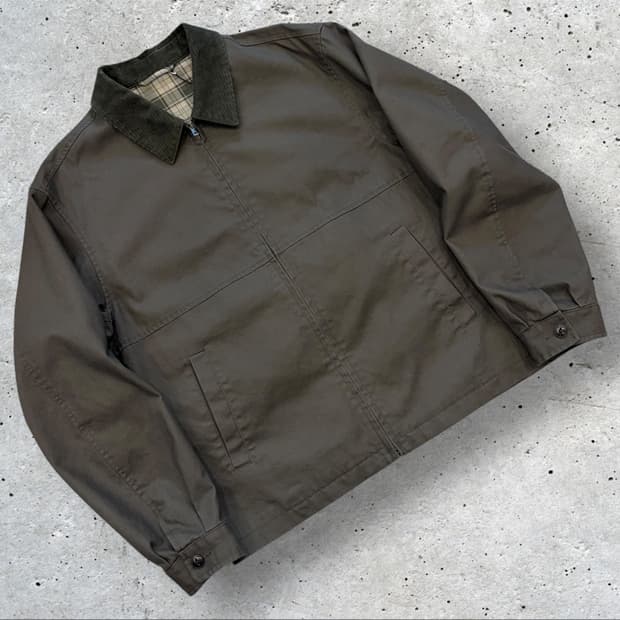 [XL] 유니클로 쇼트 카키 코듀로이 카라 블루종 자켓 C750