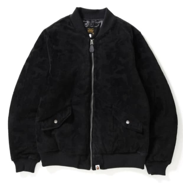 베이프 ABC 카모 벨루어 봄버 자켓