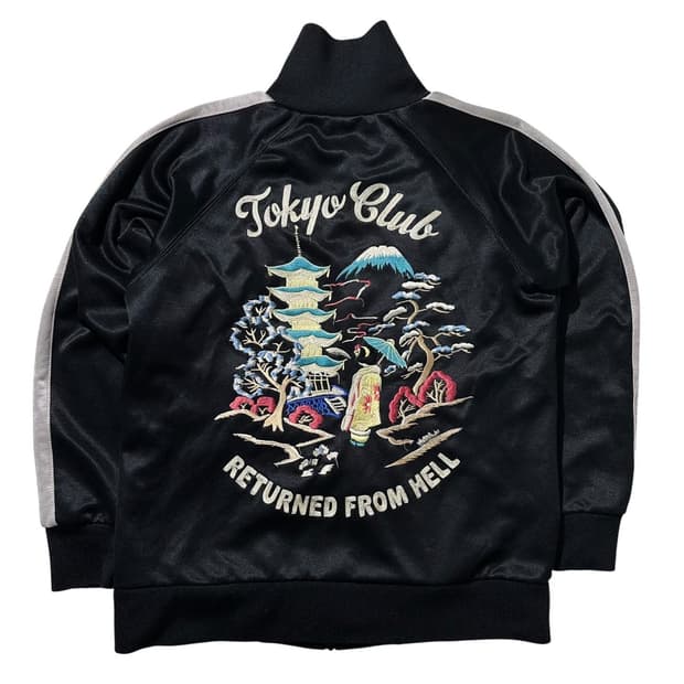 토요 엔터프라이즈 도쿄 클럽 스카쟌 트랙탑 져지 자켓 블랙