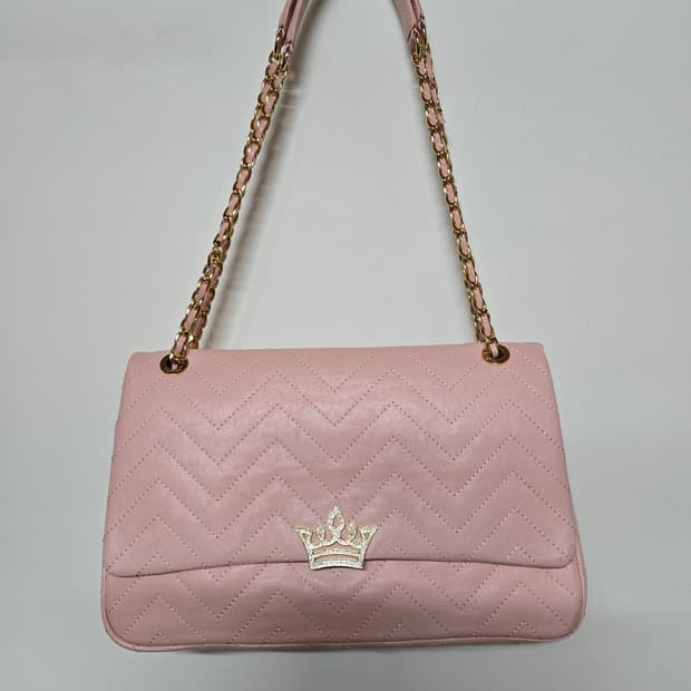 제이에스티나 핑크 퀼딩 체인 숄더백 