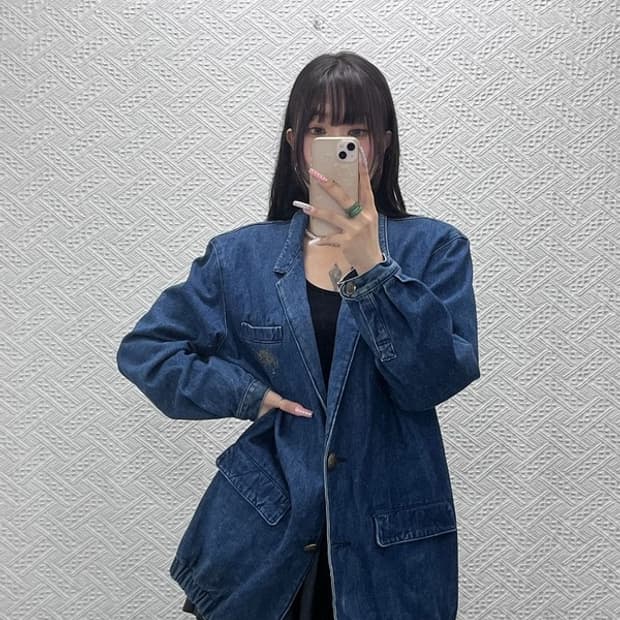 에벡스 바이 크리지아 캐주얼 시크 오버핏 데님자켓 42 C13223