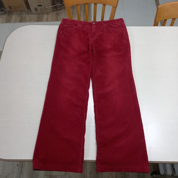 35 빈티지 TIME 코듀로이 와이드 면바지 버건디 35-229