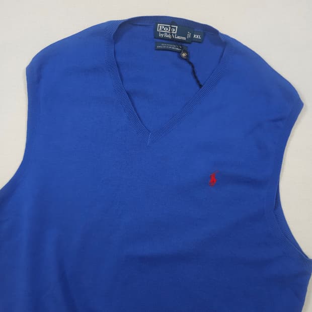 2XL(110)폴로 랄프로렌 니트 베스트 블루