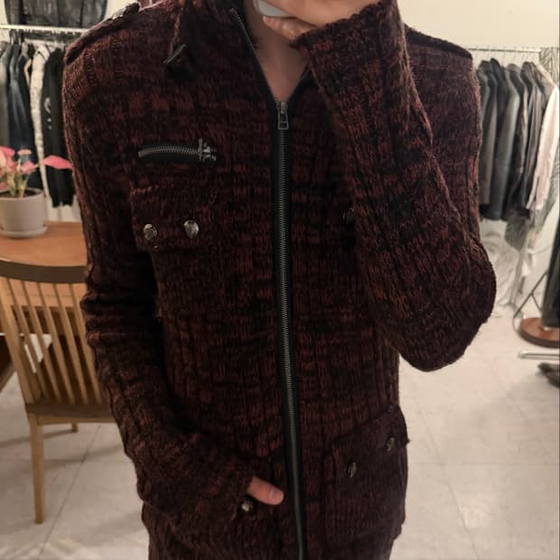 Knit fur jacket
