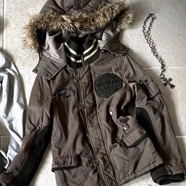 리즈리사 퍼 니트 패딩 갸루 y2k