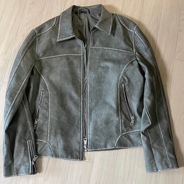 자라 페이크 레더 자켓 XL