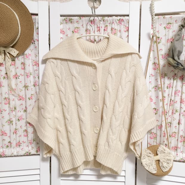 빈티지 사와코 케이프핏 가디건