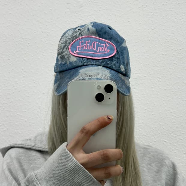 본더치 y2k 블루 볼캡