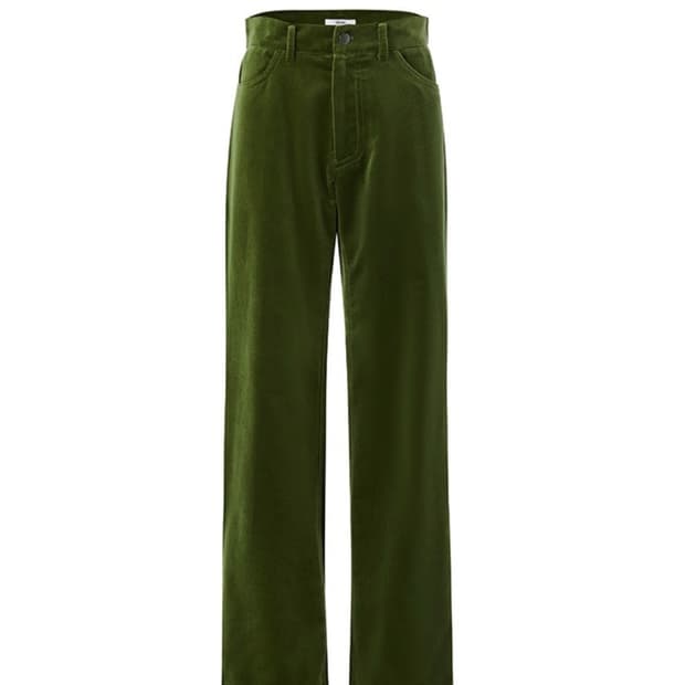 teak silk velvet pants khaki green s
