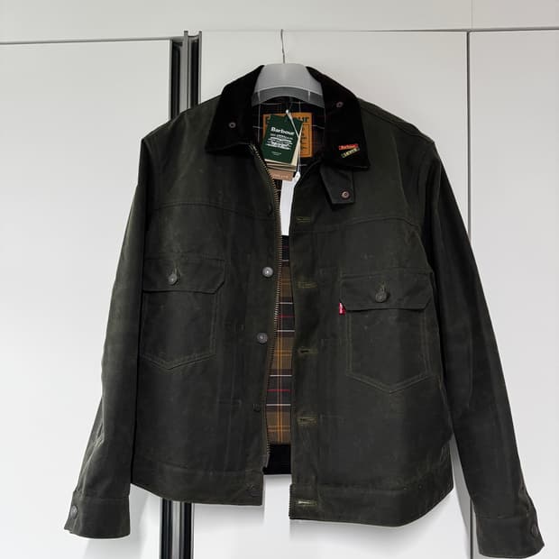 리바이스x바버 타입2 왁스드 올리브 자켓 L사이즈