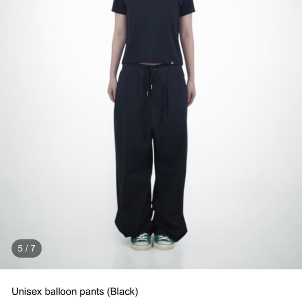 earthjigu 어스지구 Unisex 벌룬 팬츠 블랙 M