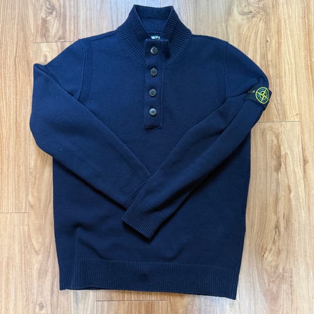 [L] 스톤아일랜드 네이비 니트반집업