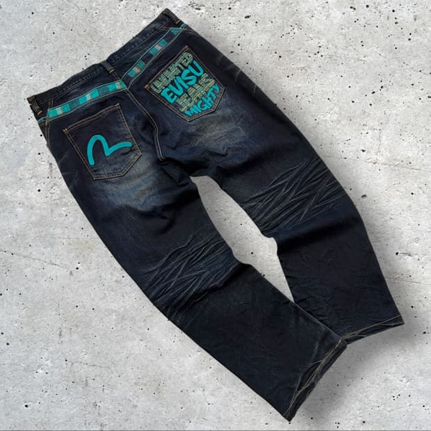[36] EVISU 에비수 진스 빅로고 데님 청바지 팬츠 D928