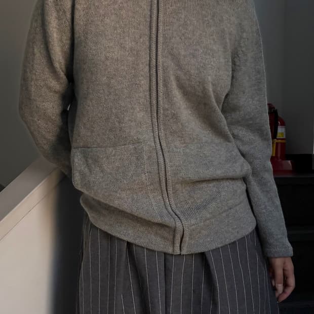 그레이 포켓 니트 집업