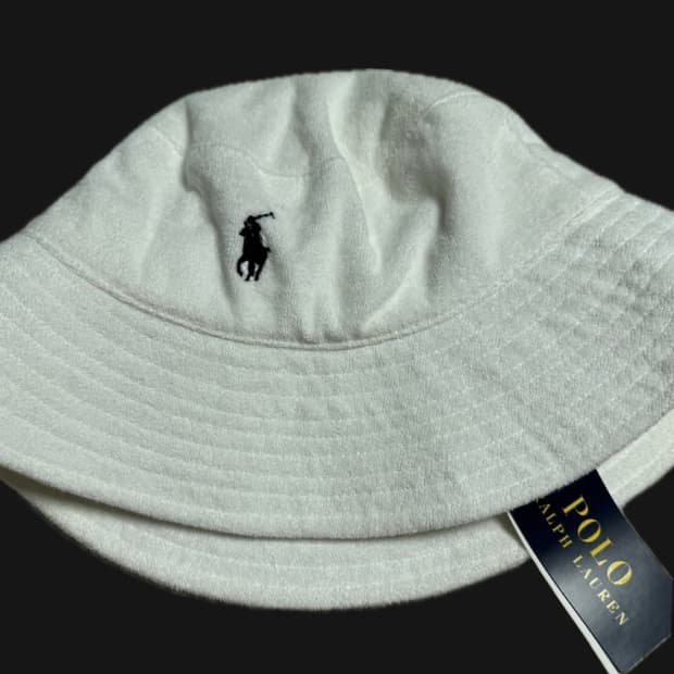 폴로 랄프로렌 타올 텍스처 화이트 버킷햇 새상품