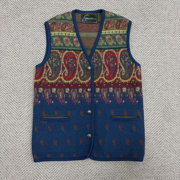 Blauenbock 페이즐리 울 니트 베스트 v2079