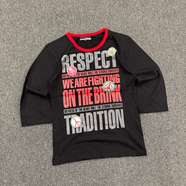 L)In The Attic 빈티지 프린팅 여성 칠부 티셔츠