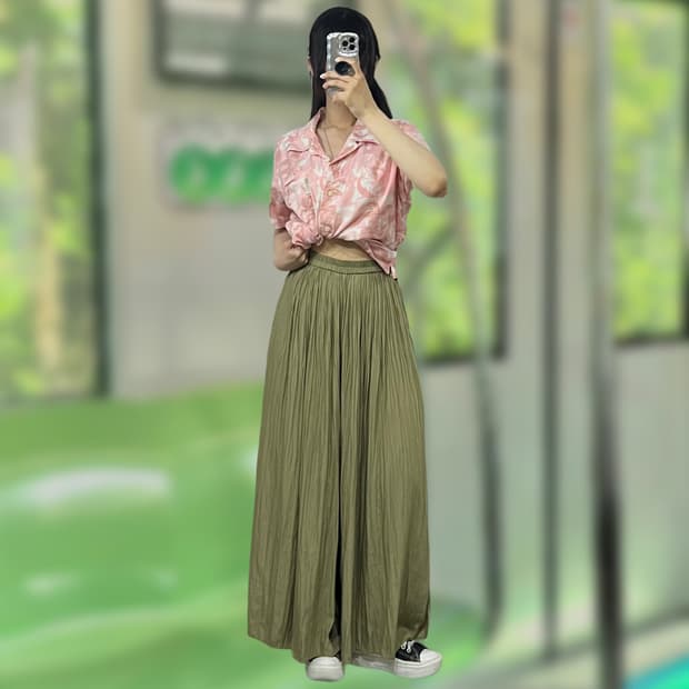 플리츠 밴딩 치마바지