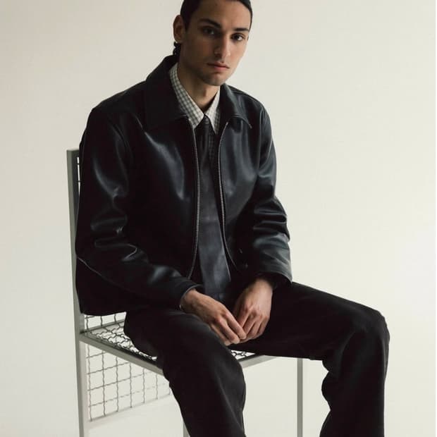 [46] 선플라워 숏레더 자켓 블랙